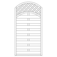 Dichtzaun mit Oberbogen und Rankgitter 90 x 180/160 cm L550