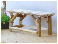 Gartenbank aus Haselnuss 110x43x49cm L595