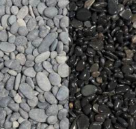 Beach Pebbles schwarz 25 kg 8 - 16 mm L1639
